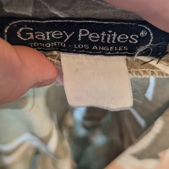 Vintage Garey Petites 100% Cotton A lIne Monstera Green Coral Floral Skirt 12 - Picture 8 of 10